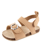 Baby Floral Buckle Faux Cork Sandals - Brown, image 6 of 6 slides