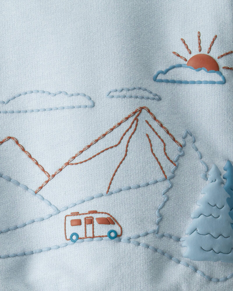 Baby Boy 2-Piece DayDream Fleece Mountain Pullover & Pant Set - Blue, image 4 of 7 slides