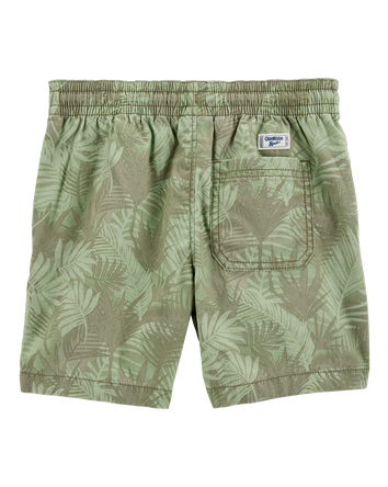 Kid Tropical Print Pull-On Bermuda Short - Green, 