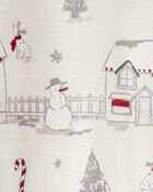 Toddler Organic Cotton Pajamas Set in Winter Village Print
, image 3 of 4 slides