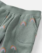 Baby Organic Cotton Waffle Knit Set in Magical Rainbow Print, image 5 of 6 slides