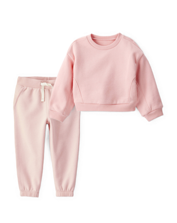 Toddler Girl 2-Piece Daydream Fleece Pullover Sweatshirt & Joggers Set - Pink, 