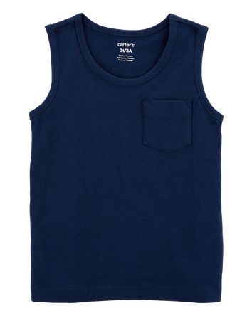 Toddler Boy Pocket Tank - Navy, 