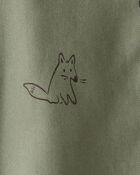 Baby Boy Racoon Print Cotton Long-Sleeve Hooded Button-Down Shirt - Green, image 2 of 3 slides