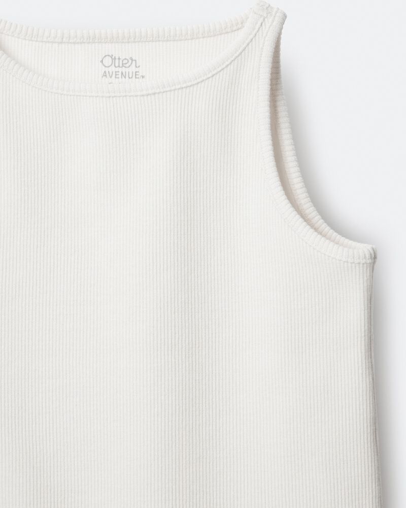 Toddler Girl Ribbed Playtime Tank Top - Cream, image 6 of 6 slides