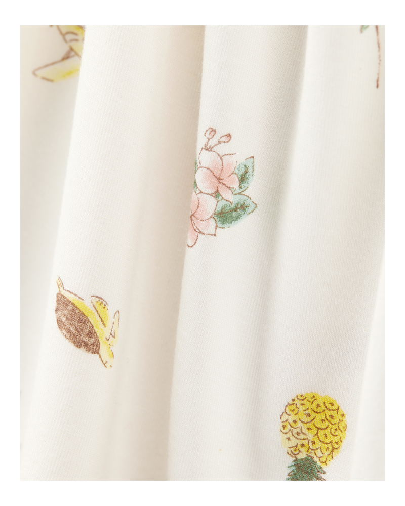 Toddler Tropical Print PurelySoft 2-Piece Pajamas - Ivory, image 2 of 5 slides