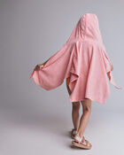 Toddler Girl French Terry Hooded Poncho Towel - Light Pink, image 4 of 5 slides