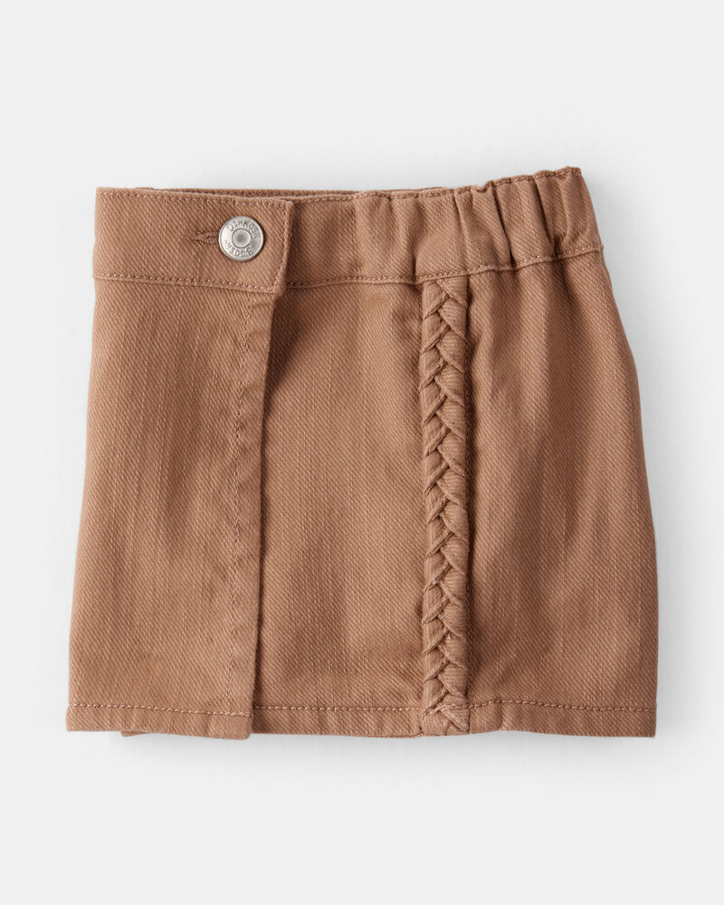 Baby Girl 100% Cotton Skort - Brown, image 5 of 6 slides