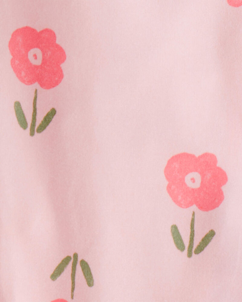 Toddler Girl 2-Piece Floral Loose Fit Coat-Style Pajamas - Pink, image 2 of 3 slides