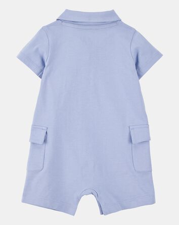 Baby Pickleball Cotton Romper - Blue, 
