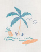 Toddler Boy Tropical Print Loose Fit 2-Piece Pajamas - White, image 2 of 3 slides