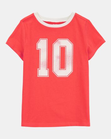 Kid Vintage Sporty Short-Sleeve Graphic Tee - Red, 