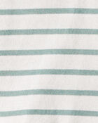 Baby Girl 2-Piece Striped Peplum Top & Flare Leggings Set - Green/Ivory, image 3 of 6 slides