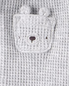 Baby Boy 3-Piece Thermal Bear Little Cardigan Set - Grey/Green, image 5 of 6 slides