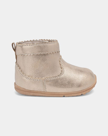 Baby Girl Every Step&reg; First Walker Metallic Boots - Gold, 