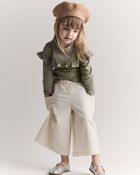 Toddler Girl Wide Leg Pocket Pant - Cream, image 3 of 7 slides
