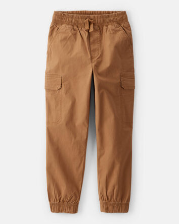 Boys Cotton Fashion Cargo Pants - Brown, 