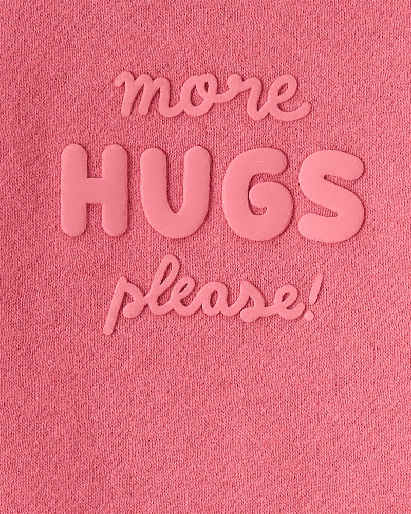 Baby Girl 2-Piece DayDream Fleece Fleece "More Hugs Please" Sweatshirt & Pants Set - Pink, image 4 of 7 slides
