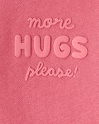 Baby Girl 2-Piece DayDream Fleece Fleece "More Hugs Please" Sweatshirt & Pants Set - Pink, image 4 of 7 slides