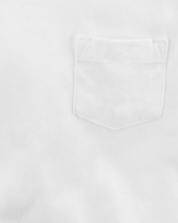 Kid Solid Short-Sleeve Pocket Tee - White, 