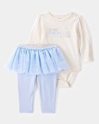 Baby Girl Princess Era Bodysuit & Tutu Pant Set - Blue/Ivory, image 1 of 4 slides