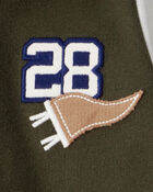 Baby Varsity Hooded Jumpsuit - Green/Grey, image 3 of 4 slides