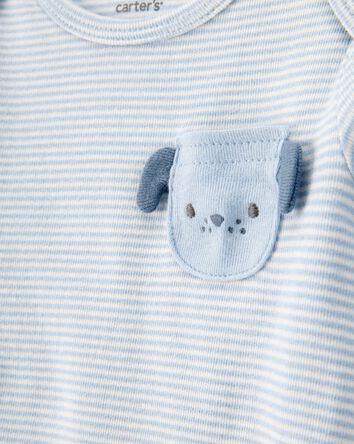 Baby 4-Piece Puppy Print Outfit Set - Blue, 