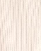 Baby Girl Cotton Ribbed Stretch Leggings - Cream, image 3 of 4 slides