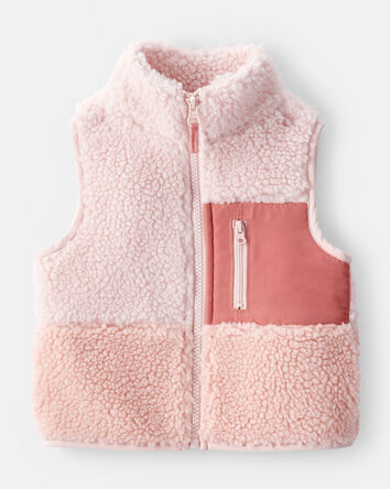 Baby Girl Fleece Vest - Pink, 