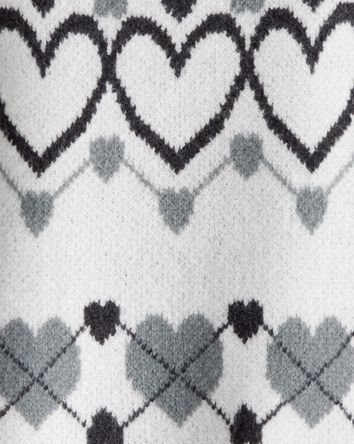 Girls Heart Sweater - White, 