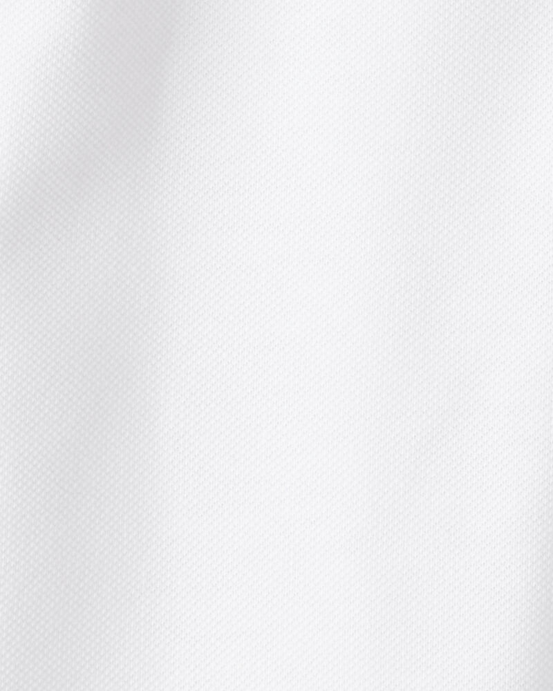 Kid 3-Pack Pique Uniform Polo Shirts - White, image 3 of 3 slides