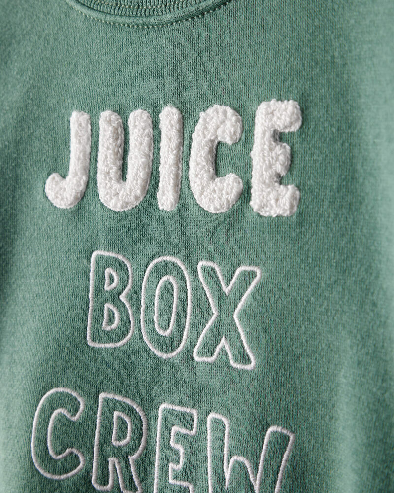 Baby Boy DayDream Fleece Juice Box Crew Long-Sleeve Tee & Pant Set - Green, image 2 of 7 slides