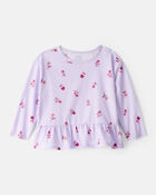 Toddler Girl 2-Piece Floral Long-Sleeve Top & Flared Leggings Set - Purple, image 2 of 8 slides
