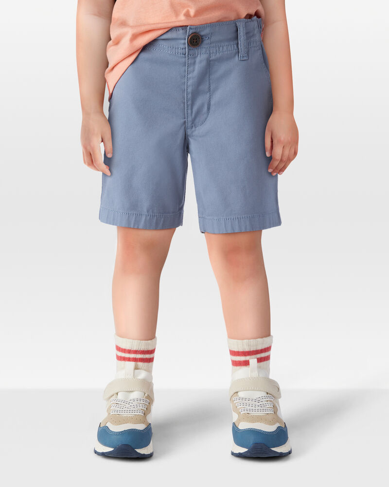 Toddler Flat-Front Shorts - Blue, image 2 of 6 slides