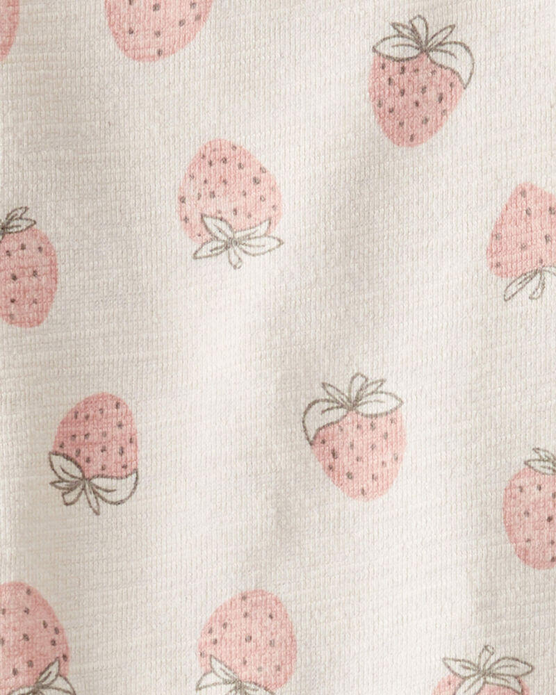 Toddler Girl 2-Piece Strawberry-Print Set Made with Organic Cotton, image 4 of 5 slides