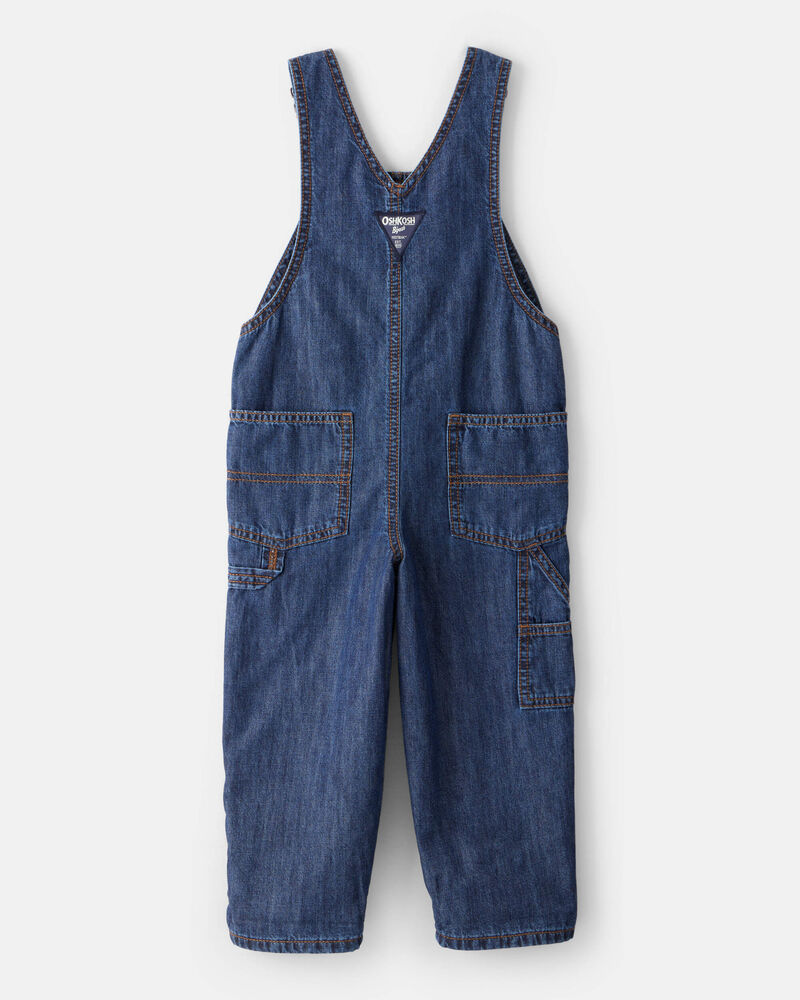 Toddler Buffalo Check Denim Overalls - Blue, image 2 of 4 slides
