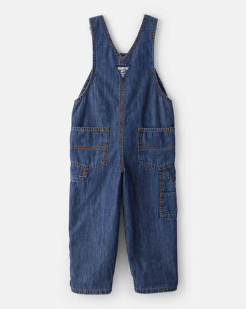 Toddler Buffalo Check Denim Overalls - Blue, 