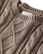 Baby Organic Cotton Cable Knit Sweater, image 2 of 4 slides