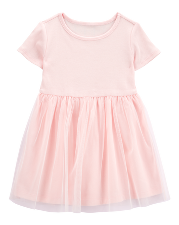 Toddler Solid Short-Sleeve Dress - Pink, 
