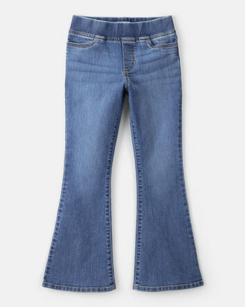 Girls Mid-Rise Denim Pull-On Bootcut Jeans - Blue, 