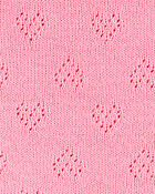 Baby Girl 3-Piece Pointelle Heart Outfit Set - Pink, image 2 of 3 slides