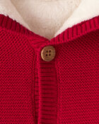 Baby Girl Sweaterknit Jacket - Red, image 2 of 3 slides