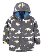 Baby Boy Dinosaur Color Changing Rain Jacket - Grey, image 1 of 6 slides