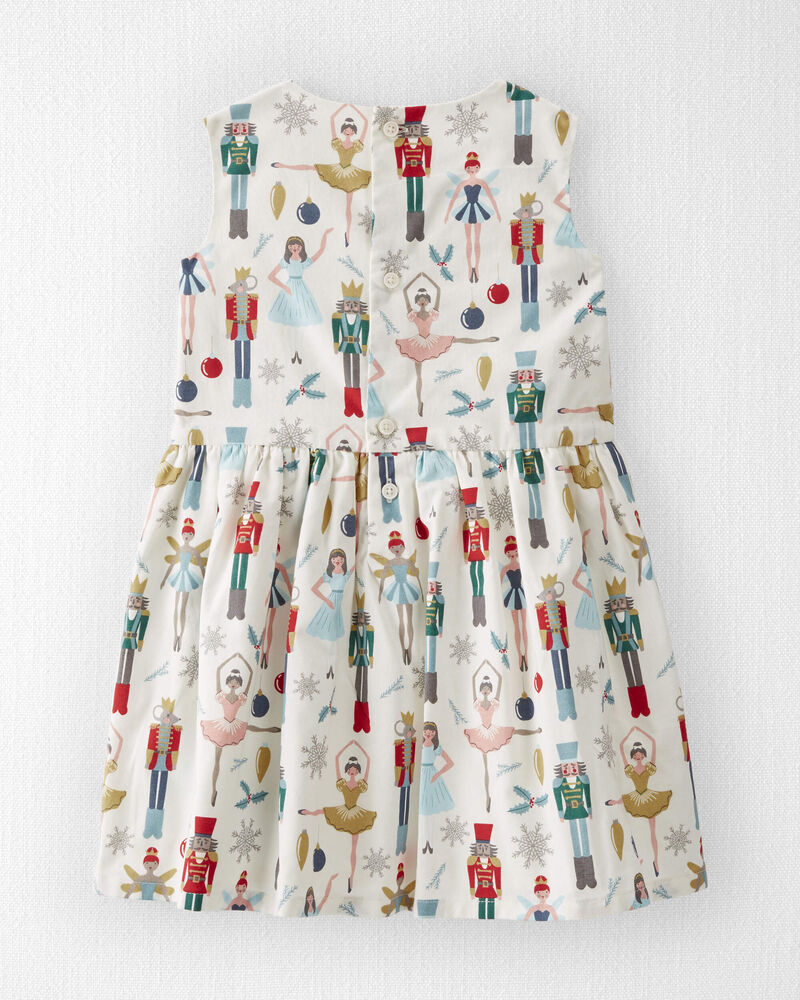 Toddler Girl Organic Cotton Dress in Nutcracker Print, image 2 of 5 slides