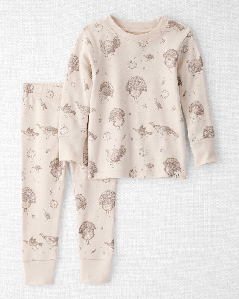 Baby Organic Cotton Pajamas in Turkey Gobbler Print, image 1 of 4 slides