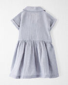Toddler Organic Cotton Gauze Striped Dress, image 2 of 5 slides