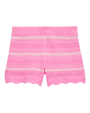 Baby Striped Crotchet Knit Shorts - Pink, 