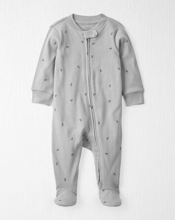 Baby Girl Organic Cotton Sleep & Play Pajamas in Bows, 