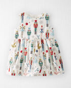Baby Girl Organic Cotton Dress in Nutcracker Print, image 1 of 5 slides