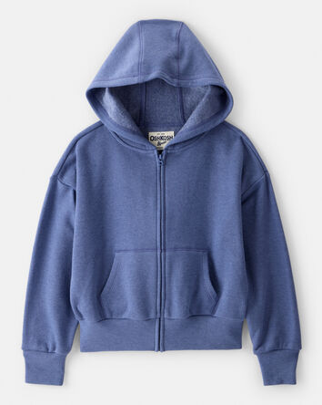 Girls DayDream Fleece Long-Sleeve Hooded Zip-Up Jacket - Blue, 